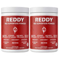 Load image into Gallery viewer, Pair of Reddy Red Organic Superfood Powder bottles side by side, illustrating the dual-pack option for customers looking to extend their supply of nutrient-rich superfood.