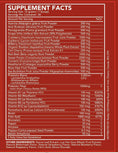 Load image into Gallery viewer, Close-up view of the supplement facts labels on three bottles of Reddy Red Organic Superfood Powder, clearly displaying detailed nutritional information to support a regular wellness routine.