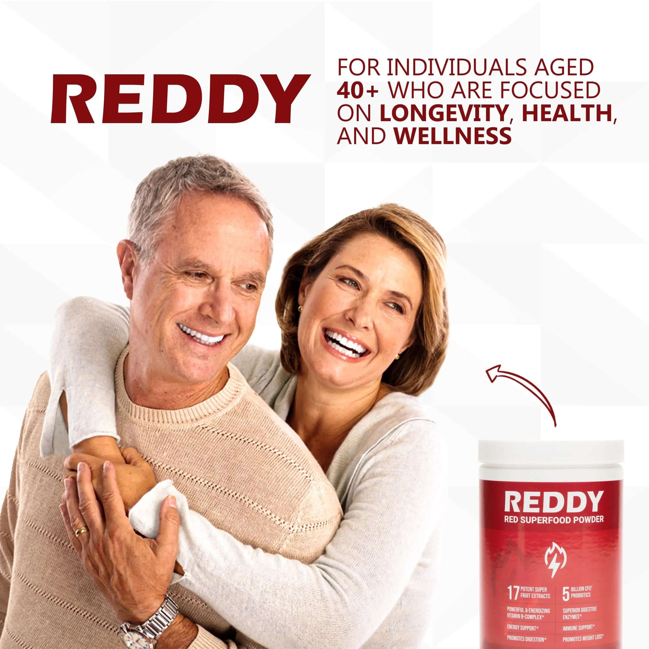 Happy customer adding Reddy Red Organic Superfood Powder to a breakfast bowl, illustrating daily use in a real-life setting.