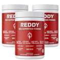 Load image into Gallery viewer, Group of three Reddy Red Organic Superfood Powder containers arranged neatly, promoting a multi-buy discount for enhanced customer value and savings.