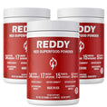 Load image into Gallery viewer, Three bottles of Reddy Red Organic Superfood Powder arranged together, highlighting the trio pack option ideal for maintaining a regular wellness routine.
